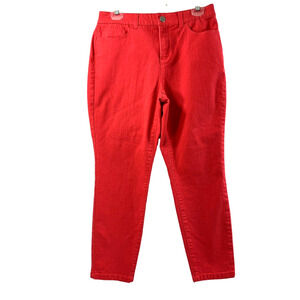 Signature Slimming Womens Jeans Size‎ 6 P Red Skinny Stretch